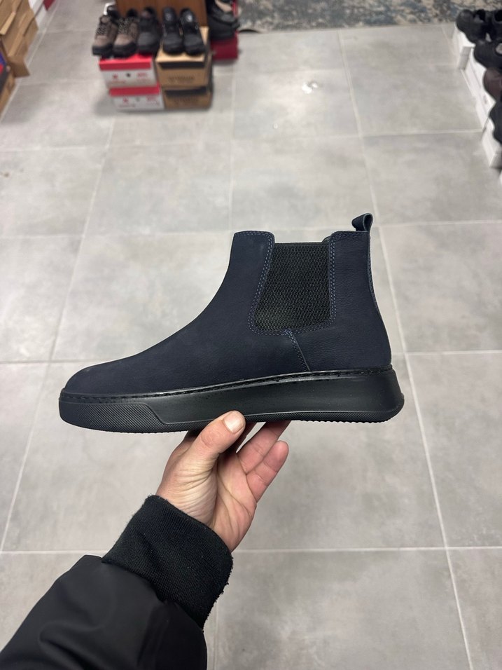 Erkek Koyu Lacivert Deri Bot 41-4243-44 Numara  Sıfır Kutulu - Görsel 4