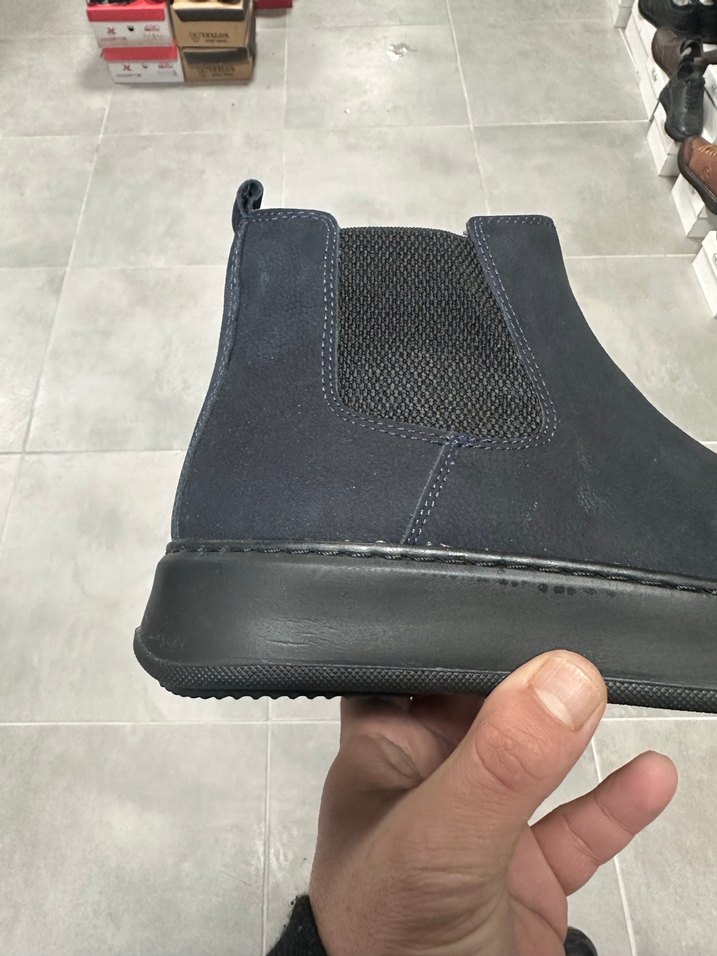 Erkek Koyu Lacivert Deri Bot 41-4243-44 Numara  Sıfır Kutulu - Görsel 3