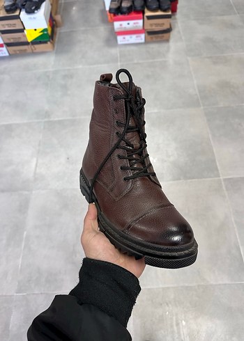 Erkek Koyu Kahverengi Deri Bot 40 Numara  Sıfır Kutulu - Görsel 4