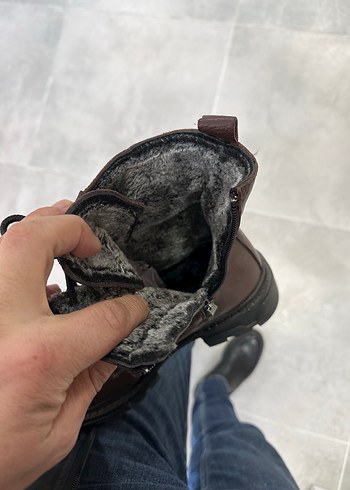 Erkek Koyu Kahverengi Deri Bot 40 Numara  Sıfır Kutulu - Görsel 5