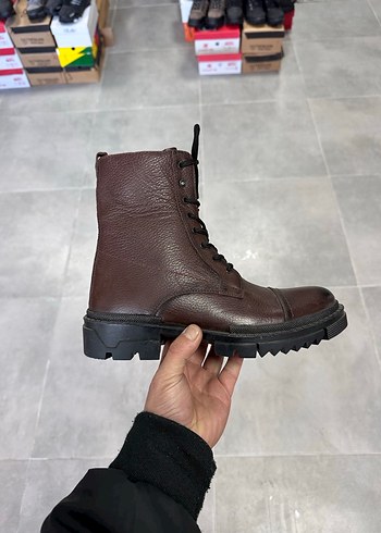 Erkek Koyu Kahverengi Deri Bot 40 Numara  Sıfır Kutulu - Görsel 2