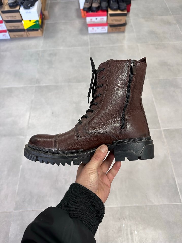 Erkek Koyu Kahverengi Deri Bot 40 Numara  Sıfır Kutulu - Görsel 3