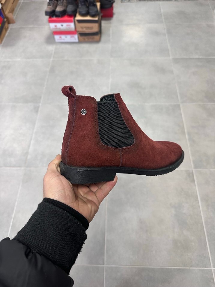 Erkek Bordo Süet Deri Bot 4144 Numara  Sıfır Kutulu - Görsel 5
