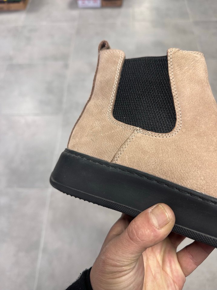 Erkek Krem Süet Deri Bot 4144 Numara  Sıfır Kutulu - Görsel 4