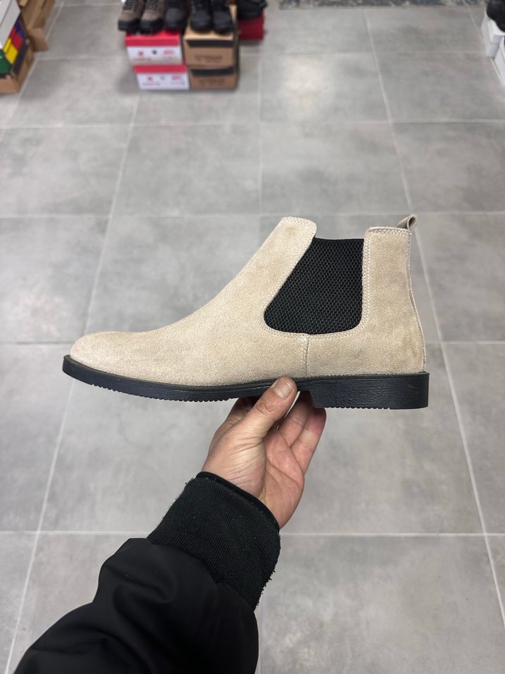 Erkek Krem Süet Deri Bot 42-43-44 Numara  Sıfır Kutulu - Görsel 4