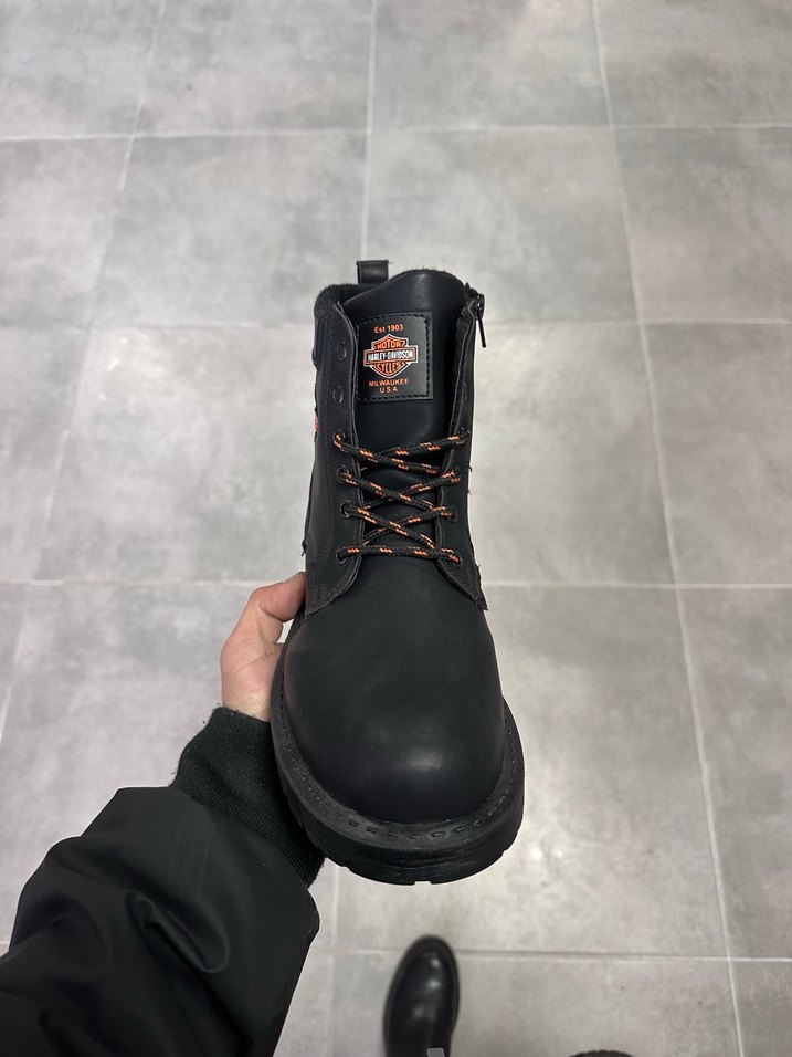 Erkek Siyah Deri Bot 44 Numara  Sıfır Kutulu - Görsel 3