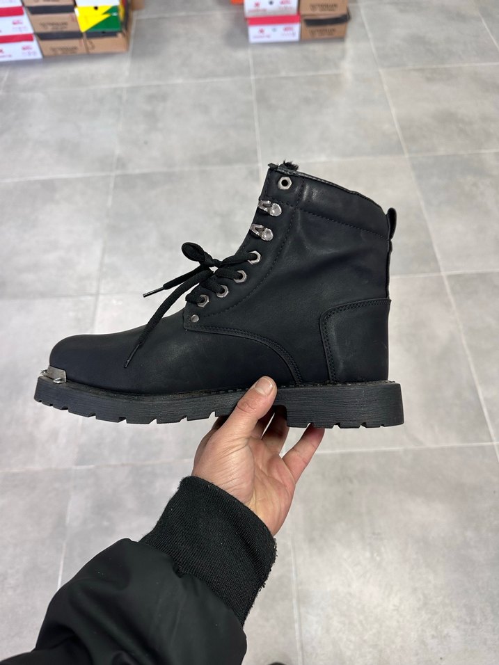 Erkek Siyah Deri Bot 44 Numara  Sıfır Kutulu - Görsel 4