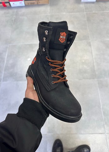 38 Numara Kadın Siyah Harley Davidson Uzun Boğaz Bot - Görsel 2