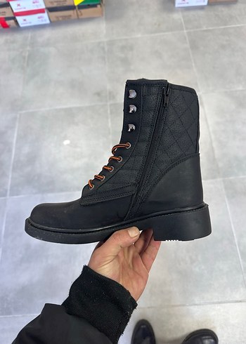 38 Numara Kadın Siyah Harley Davidson Uzun Boğaz Bot - Görsel 4
