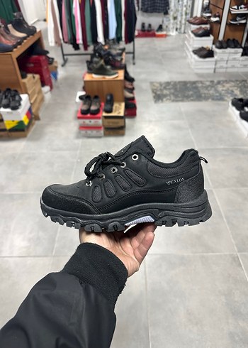 Siyah Outdoor Bağcıklı Erkek Sneaker Su geçirmez kaymaz taban - Görsel 2