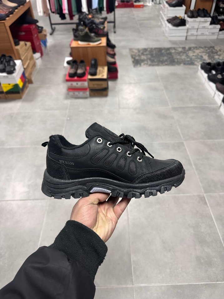 Siyah Outdoor Bağcıklı Erkek Sneaker Su geçirmez kaymaz taban - Görsel 4