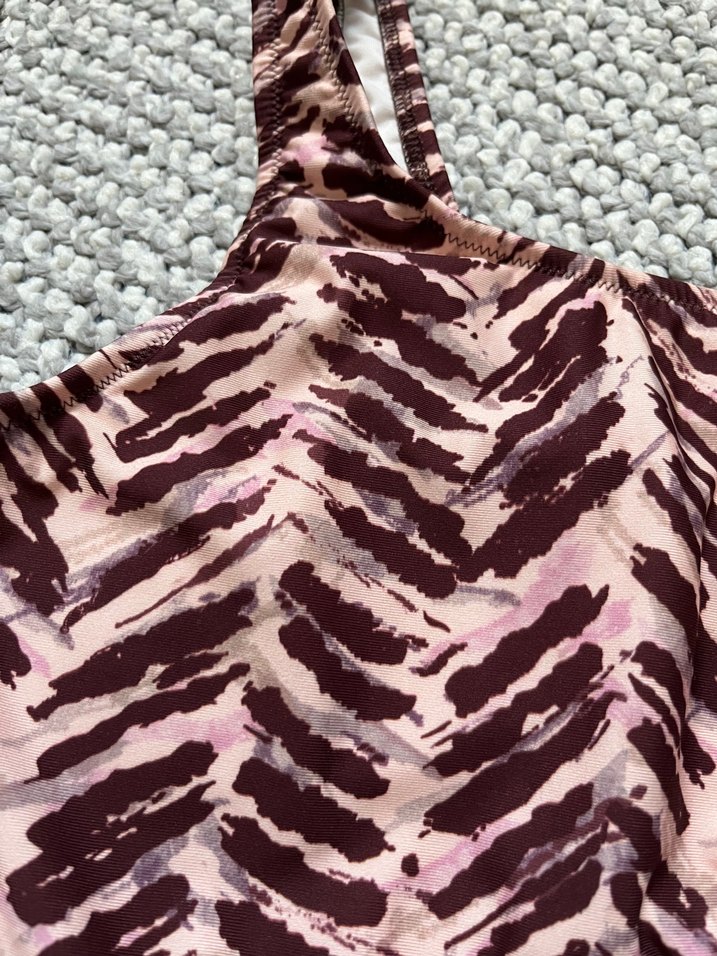 Örgü Detaylı Kahverengi Zebra Desenli Mini Mayo - Görsel 2