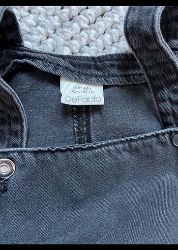 Defacto Kolsuz Gri Denim Kız Elbisesi