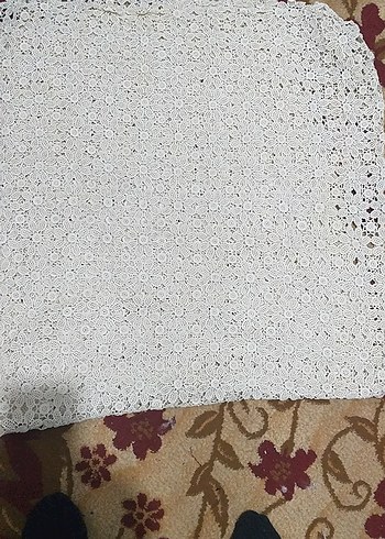 El İşi Beyaz Dantel Örtü  oniki kişilik masa örtüsü el emeği - Görsel 2