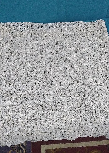 El Örgüsü Beyaz Dantel Kumaş - Görsel 2