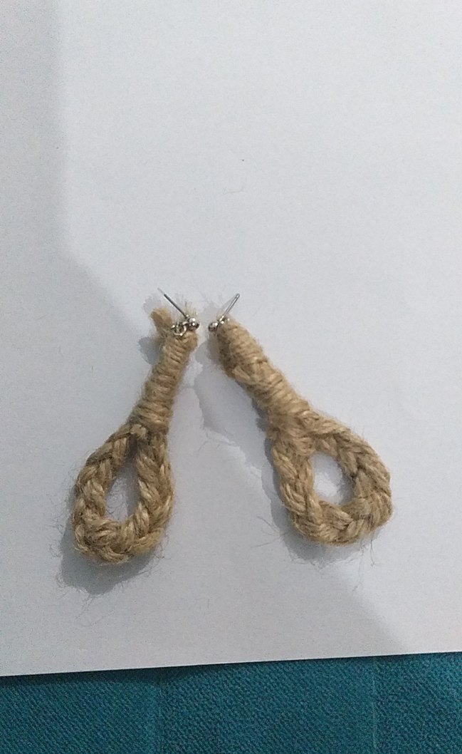 Bohem Tarzı Bej Elastik Midi Küpe - Görsel 2