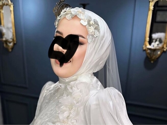 Beden beyaz Renk Çiçekli gelin tokası