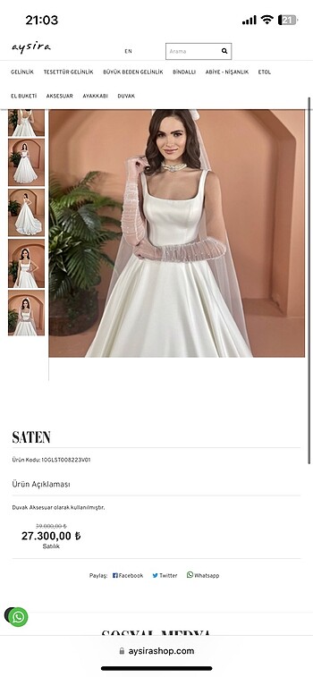 Aysira Saten Gelinlik (çek kameracı gelinliği) - Görsel 5