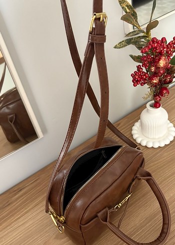 Kahverengi kemer detaylı kadın çanta - Görsel 7