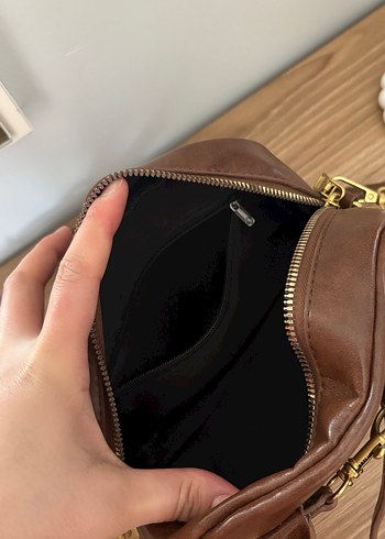 Kahverengi kemer detaylı kadın çanta - Görsel 3