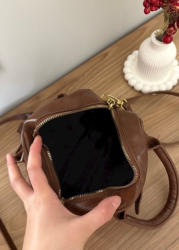 Kahverengi kemer detaylı kadın çanta - Görsel 4