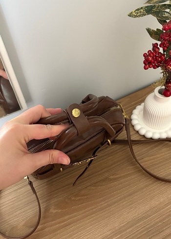 Kahverengi kemer detaylı kadın çanta - Görsel 5