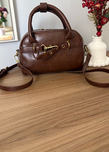 Kahverengi kemer detaylı kadın çanta - Görsel 2