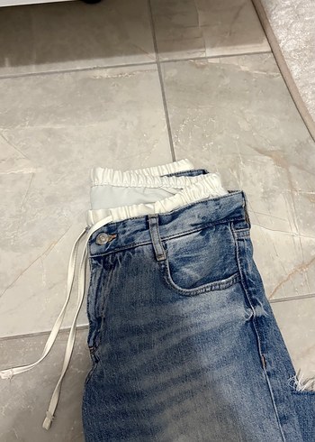 Zara Zara çift bel bantlı jean