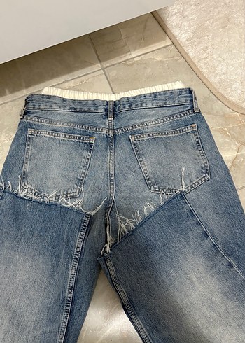 38 Beden Zara çift bel bantlı jean