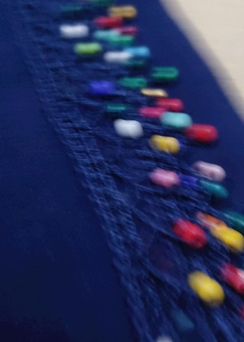 Boncuk Detaylı Çok Renkli Bohem Kadın Fuları - Görsel 2