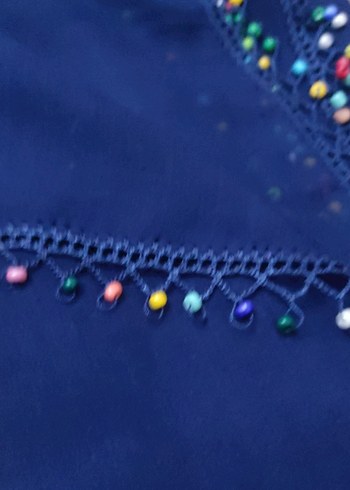 Boncuk Detaylı Çok Renkli Bohem Kadın Fuları - Görsel 3