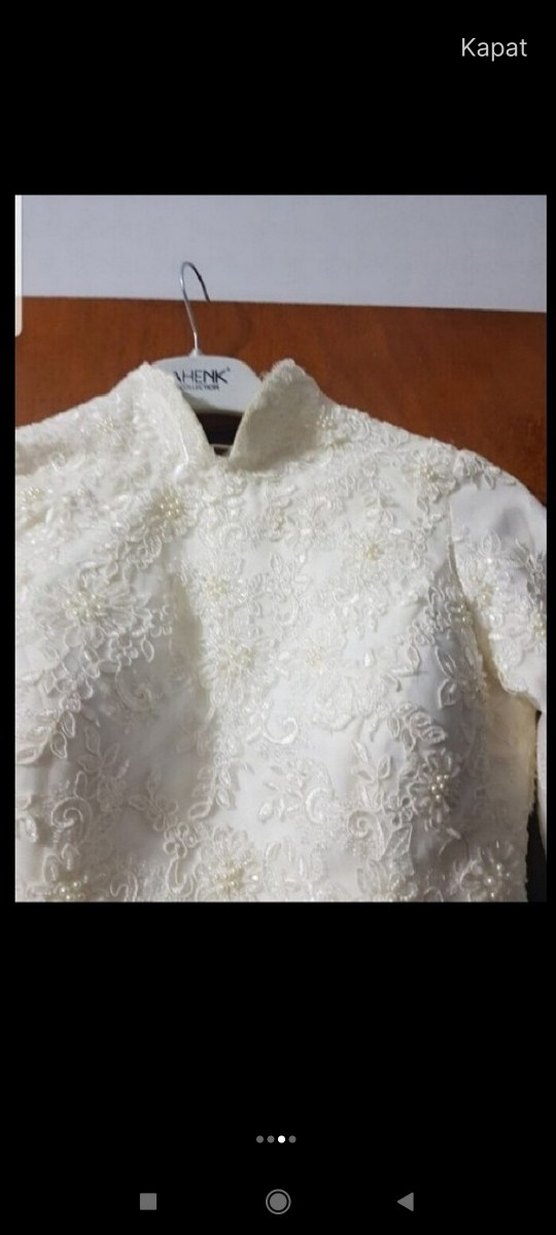 Uzun Kollu Beyaz Prenses Gelinlik - Görsel 3