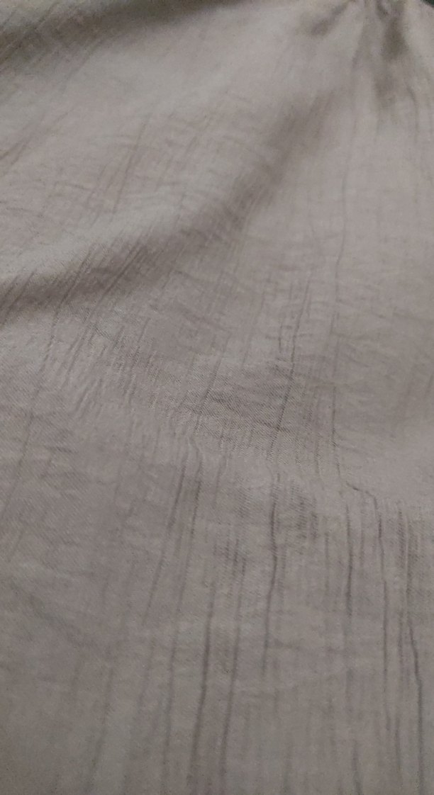 Bej Uzun Kollu Keten Kadın Gömlek etek takim - Görsel 3