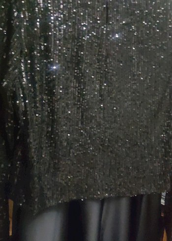 Uzun Siyah Drapeli Kadın Abiye Elbise - Görsel 5