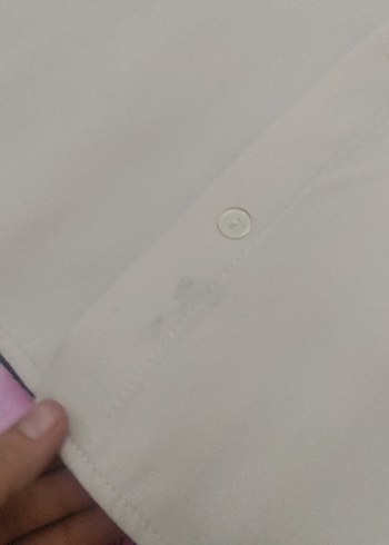 Düğmeli Bej Uzun Kollu Kadın Gömlek - Görsel 4