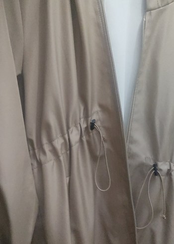 Bej Midi Hamile Ceket Fermuarlı, Salaş Kesim - Görsel 5