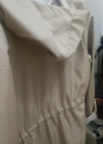 Bej Midi Hamile Ceket Fermuarlı, Salaş Kesim - Görsel 6