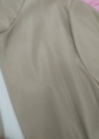 Bej Midi Hamile Ceket Fermuarlı, Salaş Kesim - Görsel 3