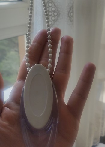 Beyaz Zincir Detayli Stor perde - Görsel 3