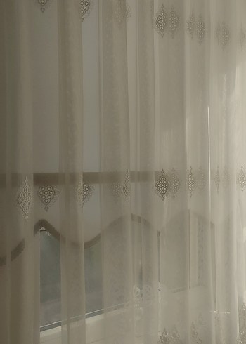 Beyaz Zincir Detayli Stor perde - Görsel 10