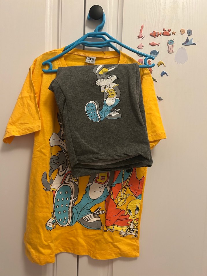 Sarı Tişört ve Gri Çocuk Pantolonu Takımı - Görsel 2