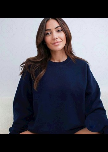 Lacivert Kadın Oversize Sweatshirt