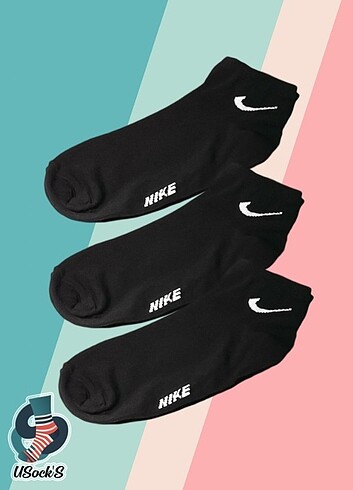 Nike Siyah Patik 3'lü Çorap Seti