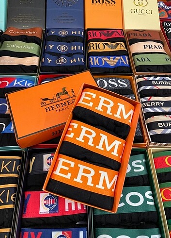 Hermes 3'lü Boxer Seti