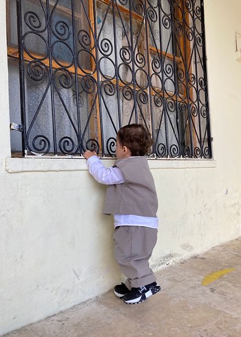 Diğer Gri Etnik Desenli Bol Kesim Çocuk Takımı(Tics )