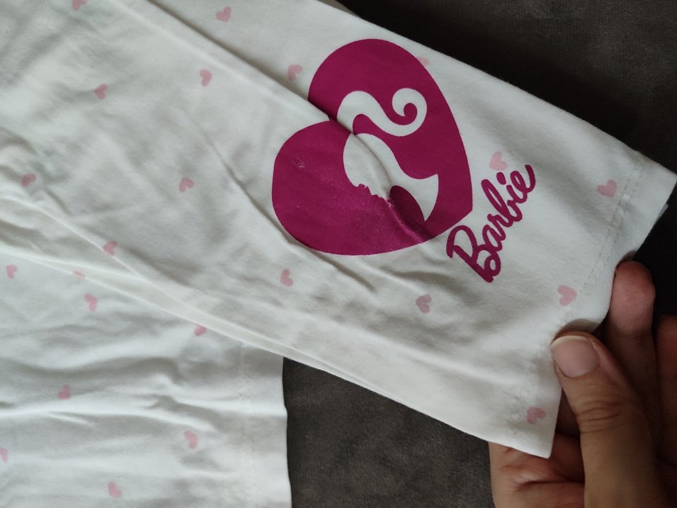 Beyaz Barbie Baskılı Kız Bornozu - Görsel 3