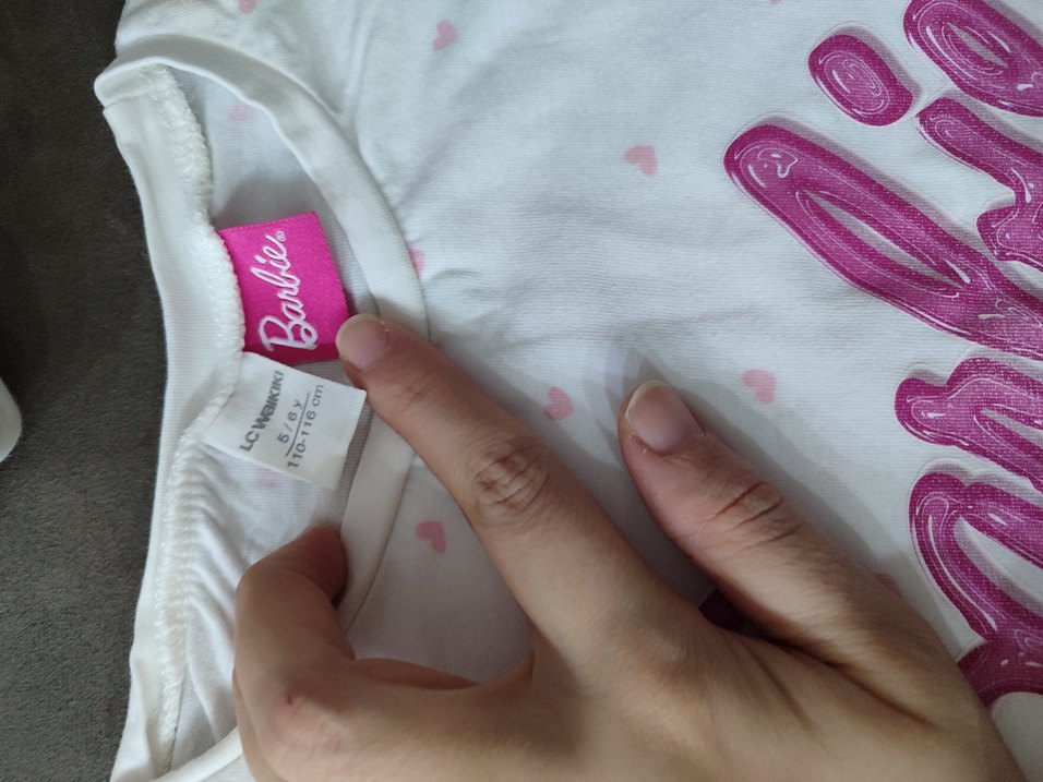 Beyaz Barbie Baskılı Kız Bornozu - Görsel 2