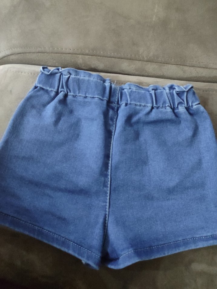 Düğmeli Mavi Kız Denim Şort - Görsel 2