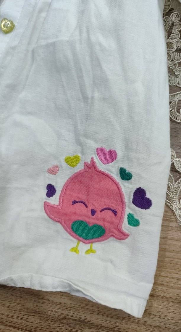 Kız Çocuk Nakışlı Pamuklu Gömlek - Görsel 2