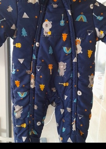 Erkek Bebek Lacivert Desenli Polar Tulumu - Görsel 2